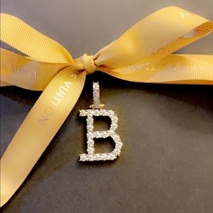 Letter “B” 14k gold diamond pendant